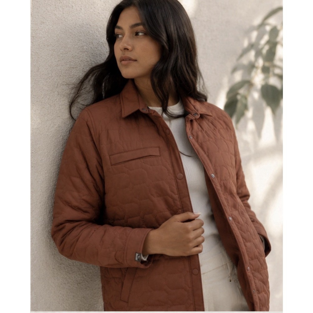 Storm Creek Artisan 100 GSM Insulated Quilted Shirt Jacket  S NWT Nutmeg Brown